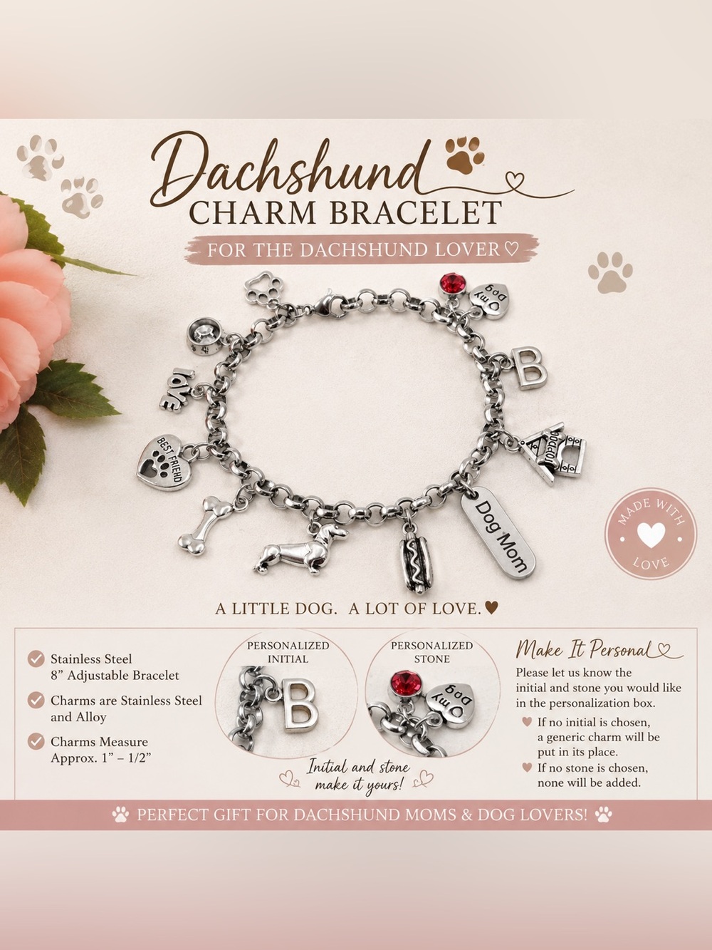 Dachshund Charm Bracelet